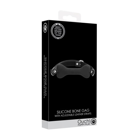 Ouch! Silikonowy Knebel Psia Kość - Czarny