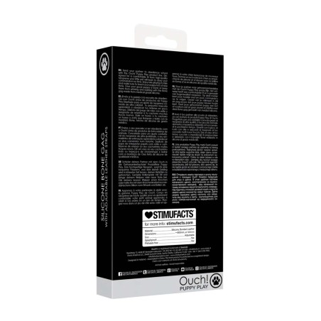 Ouch! Silikonowy Knebel Psia Kość - Czarny