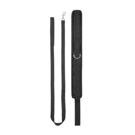 Ouch! Velvet Czarna Obroża ze Smyczą