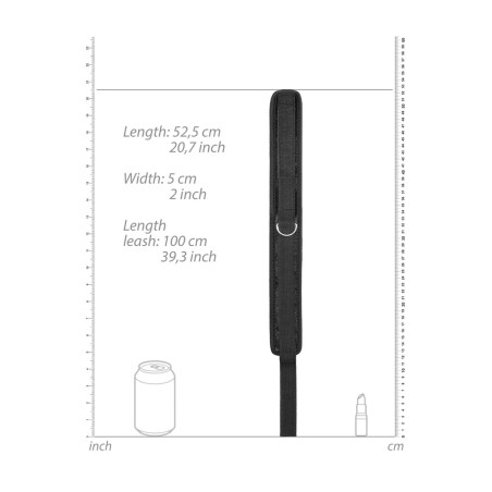 Ouch! Velvet Czarna Obroża ze Smyczą