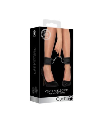 Ouch! Velvet Czarne Mankiety na Kostki
