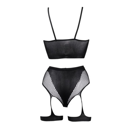 LeDesir 2-cześciowy Komplet z Pasem do Pończoch – OS – Czarny