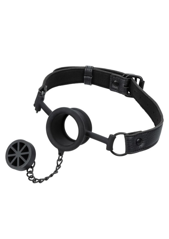 Stopper Gag - Czarny Knebel z Korkiem