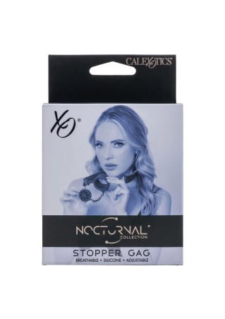 Stopper Gag - Czarny Knebel z Korkiem