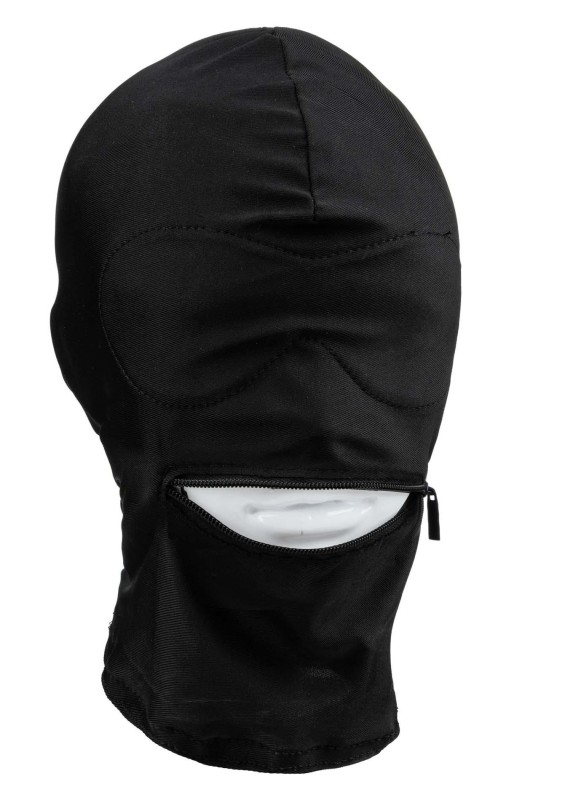 Fetish Hood - Czarna Fetyszowa Maska z Otworem na Usta