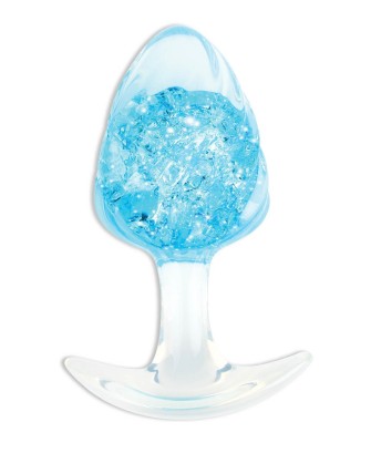 ToyJoy Crystal Butt Plug - Silikonowy Korek Analny - Niebieski - Duży
