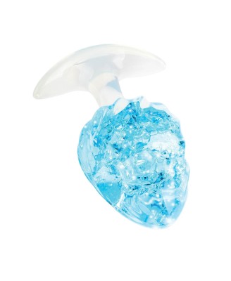 ToyJoy Crystal Butt Plug - Silikonowy Korek Analny - Niebieski - Duży