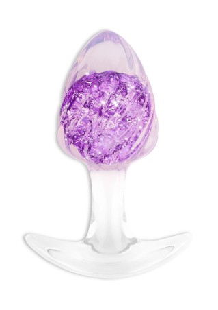 ToyJoy Crystal Butt Plug - Silikonowy Korek Analny - Fiolet - Średni