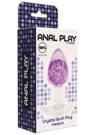 ToyJoy Crystal Butt Plug - Silikonowy Korek Analny - Fiolet - Średni
