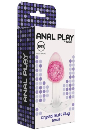 ToyJoy Crystal Butt Plug - Silikonowy Korek Analny - Róż - Mały