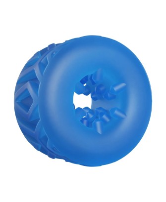 ToyJoy Hero 4-in-1 Ring - Superelastyczny Pierścień na Penisa - Niebieski