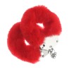 Ouch! Heavy-duty Fluffy Handcuffs - Futerkowe Kajdanki - Czerwone