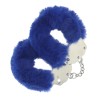 Ouch! Heavy-duty Fluffy Handcuffs - Futerkowe Kajdanki - Navy