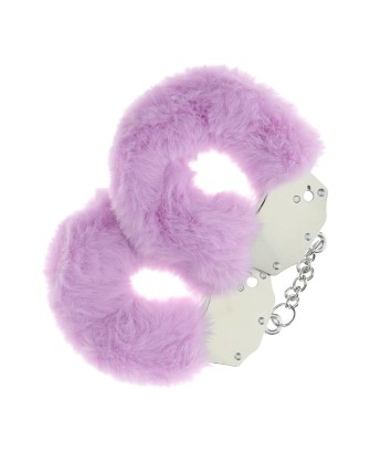 Ouch! Heavy-duty Fluffy Handcuffs - Futerkowe Kajdanki - Lavender