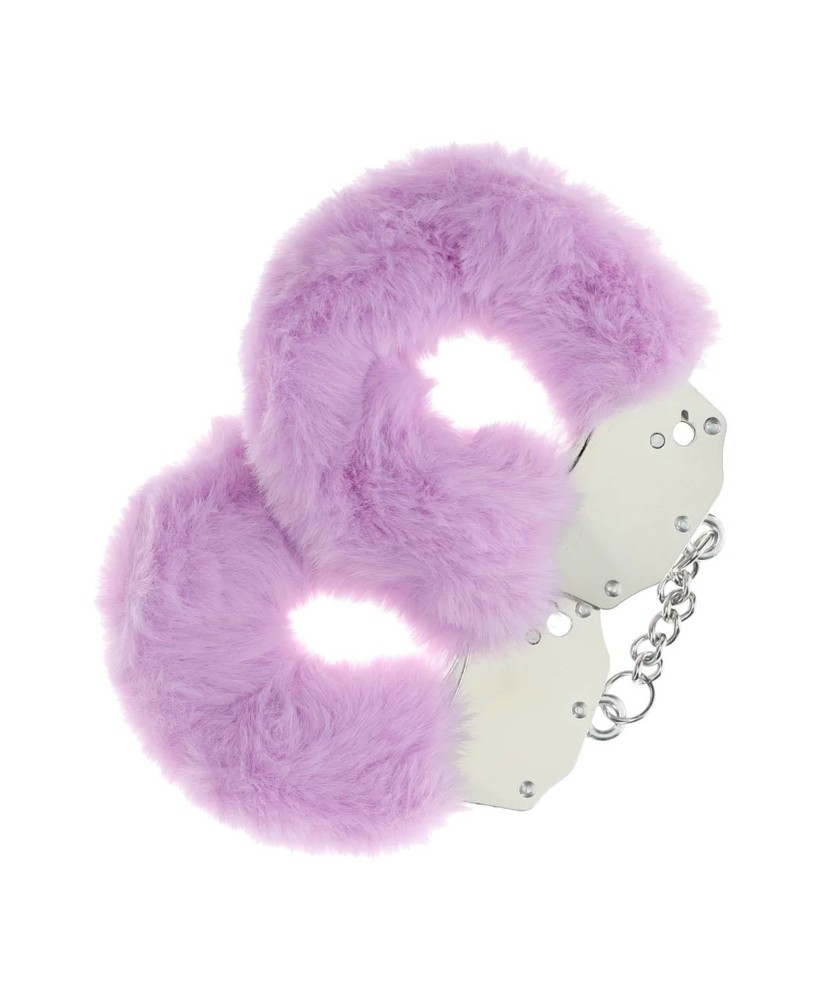Ouch! Heavy-duty Fluffy Handcuffs - Futerkowe Kajdanki - Lavender