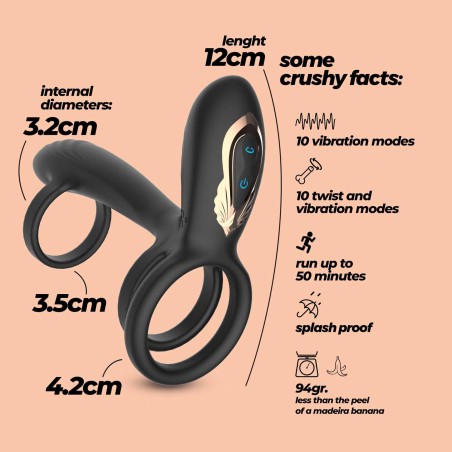 CRUSHIOUS TORNADO Pierścień Erekcyjny z Masażerem Łechtaczki