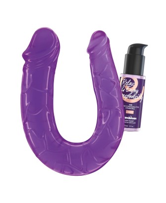 CRUSHIOUS DEEP DIVER Podwójne Dildo z Lubrykantem Analnym - Fiolet