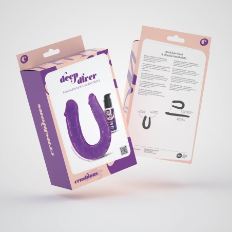 CRUSHIOUS DEEP DIVER Podwójne Dildo z Lubrykantem Analnym - Fiolet