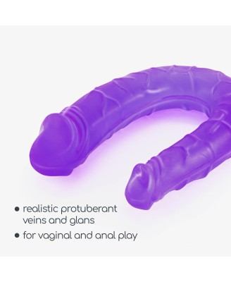 CRUSHIOUS DEEP DIVER Podwójne Dildo z Lubrykantem Analnym - Fiolet