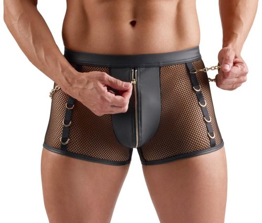 Męskie Siateczkowe Bokserki - Czarne - S