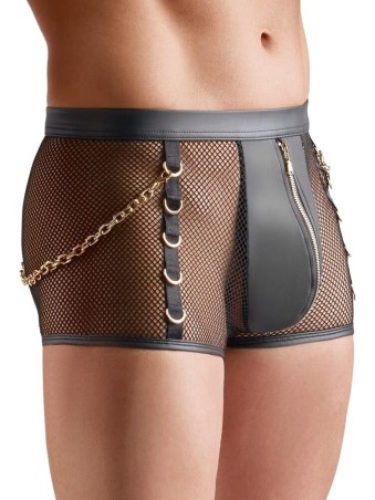 Męskie Siateczkowe Bokserki - Czarne - S