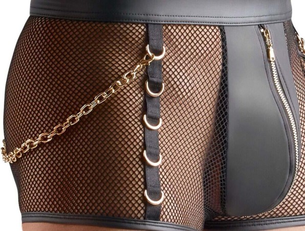 Męskie Siateczkowe Bokserki - Czarne - S