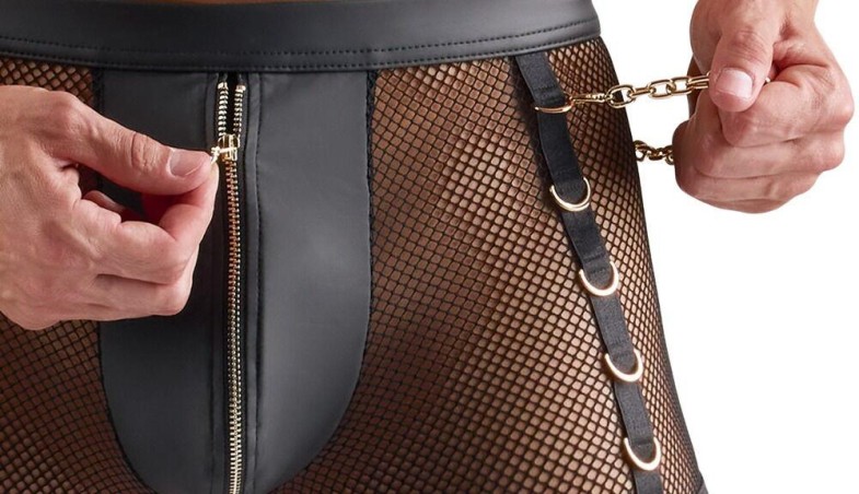 Męskie Siateczkowe Bokserki - Czarne - S