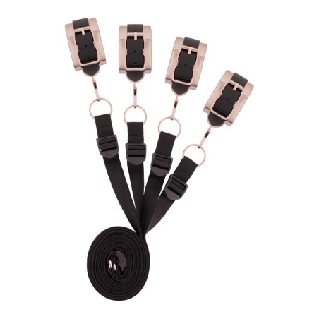 Rosy Gold - Zestaw Pasów do Krępowania pod Łóżko - Czarny