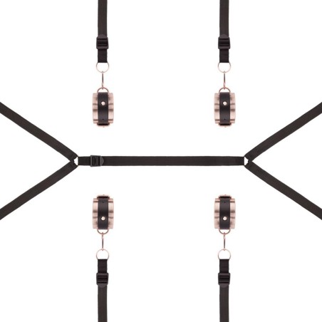 Rosy Gold - Zestaw Pasów do Krępowania pod Łóżko - Czarny