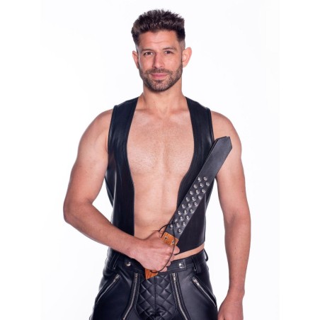 Prowler RED - Skórzana Packa z Ćwiekami i drewnianą rękojeścią