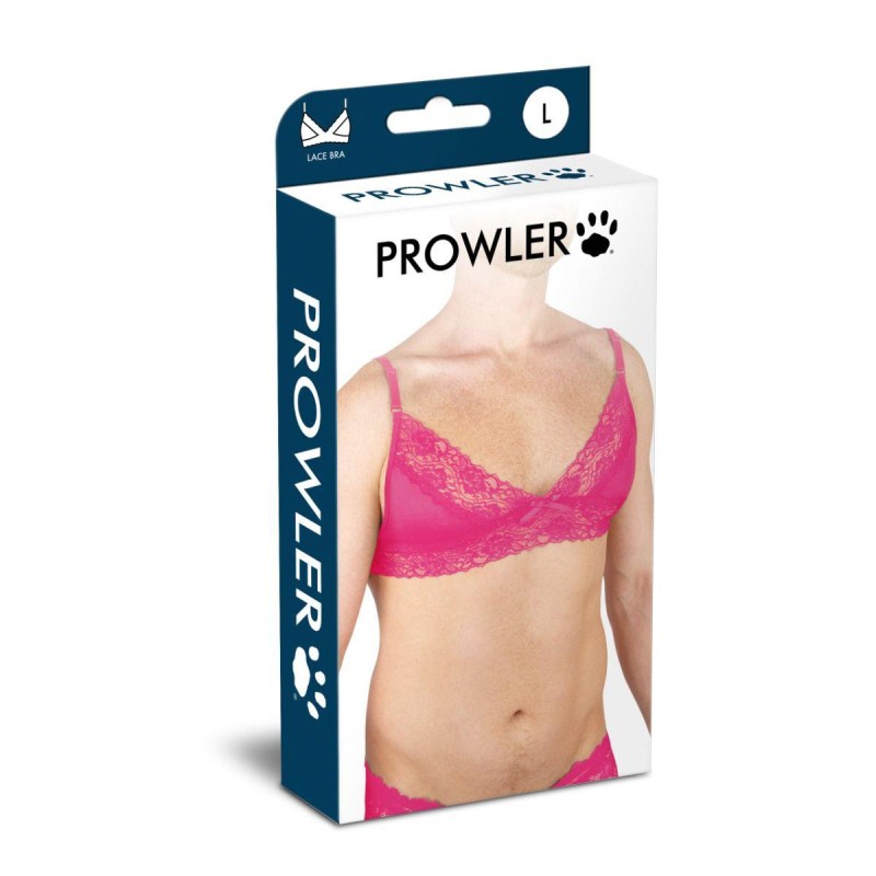 Prowler Lace Bra - Koronkowy Biustonosz Sissy - Różowy - XXL
