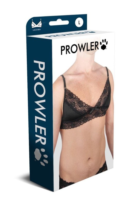 Prowler Lace Bra - Koronkowy Biustonosz Sissy - Czarny - L