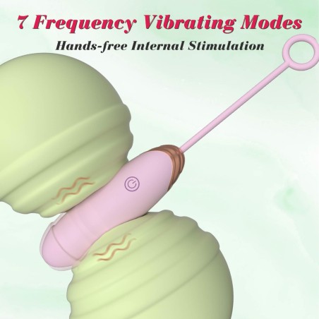 Vibrating Silicone Love EGG USB 7 vibration and thrust functions / Remote control Pink