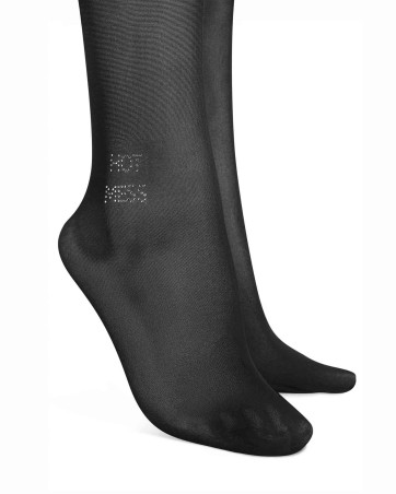 Obsessive Norless Mess rajstopy otwarte - Czarne - S/M