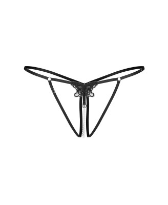 Obsessive Selisme Stringi Otwarte - Czarne - L/XL
