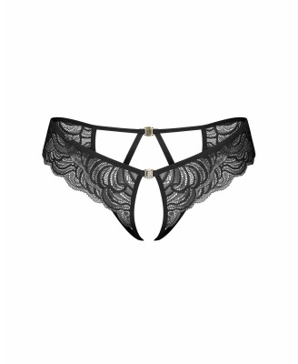 Obsessive Divienne Stringi Otwarte - Czarne - 2XL/3XL