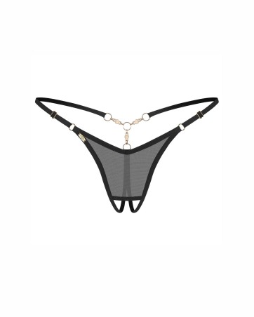 Obsessive Oxaria Stringi Otwarte - Czarne - L/XL