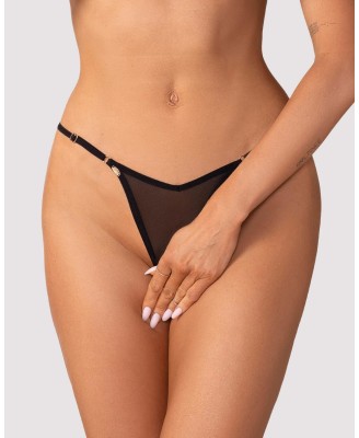 Obsessive Oxaria Stringi Otwarte - Czarne - 2XL/3XL
