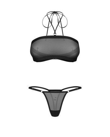 Obsessive Orinelle Tiulowy Komplet 2-częściowy - Czarny - S/M