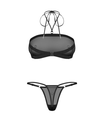 Obsessive Orinelle Tiulowy Komplet 2-częściowy - Czarny - L/XL