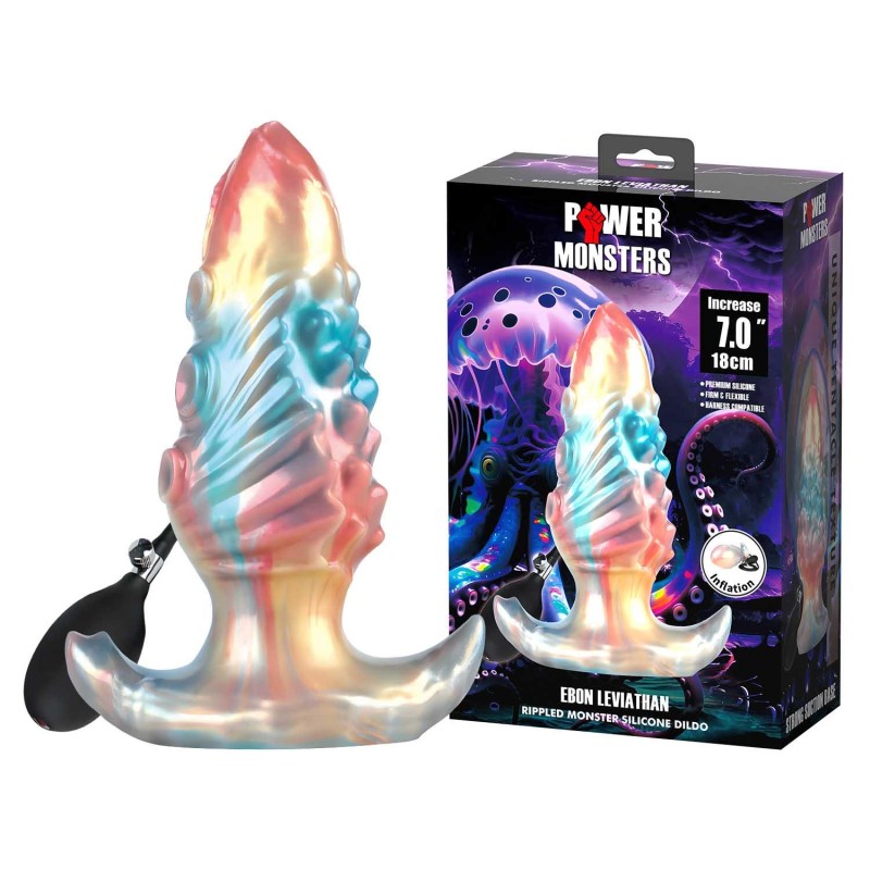 Power Monsters Ebon Leviathan – Dildo Potwór - Pompowane XXL - 18 cm