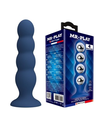 Mr. Play Metal & Liquid - Koralik Analny z 4 Metalowymi Kulkami