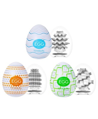 Tenga Egg Standard - Zestaw Jajeczek Masturbacyjnych - 3 sztuki