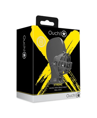 Muzzle with Removable Ball Gag - Black