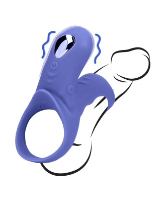 Vibrating Cockring with Clit Stimulation - Tamiya Blue