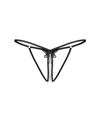 Obsessive Selisme Stringi Otwarte - Czarne - L/XL