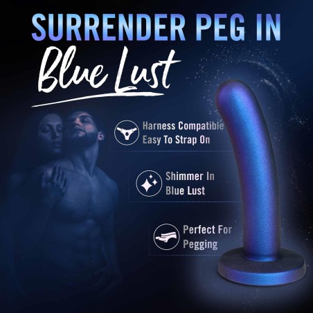 Blush TEMPTASIA SURRENDER PEG - Proste Dildo do Strapon - Niebieskie