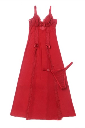 Paris Hollywood - Długa Sukienka z Tiulu - Czerwona