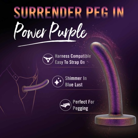 Blush Temptasia Surrender Peg - Dildo do Strapon - Fiolet - 12cm