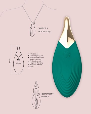 Liberty Leaf - Mini Wibrator Naszyjnik - Zielony